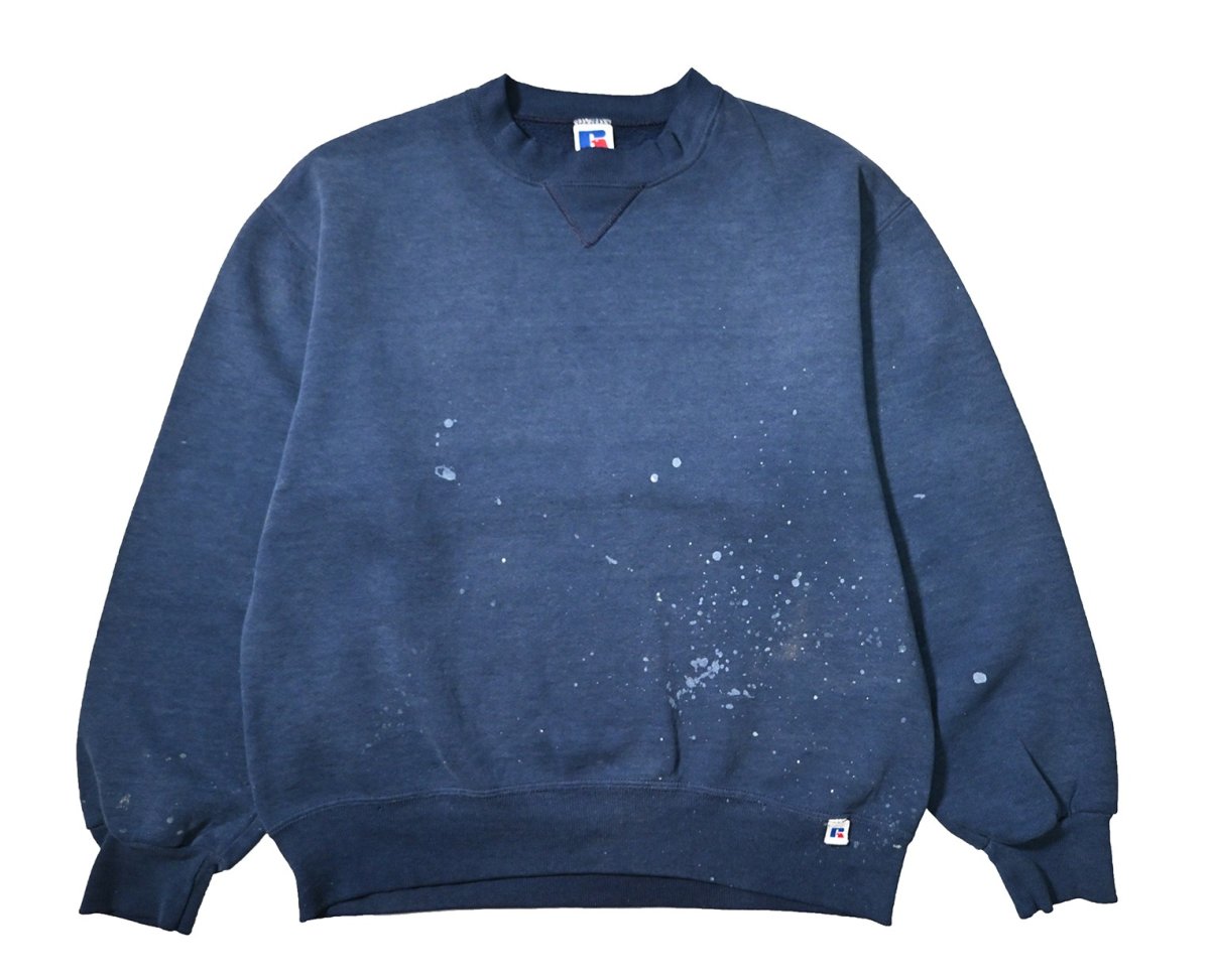 画像1: 90s Used Russell Athletic Blank Sweat Shirt Navy made in USA (1)