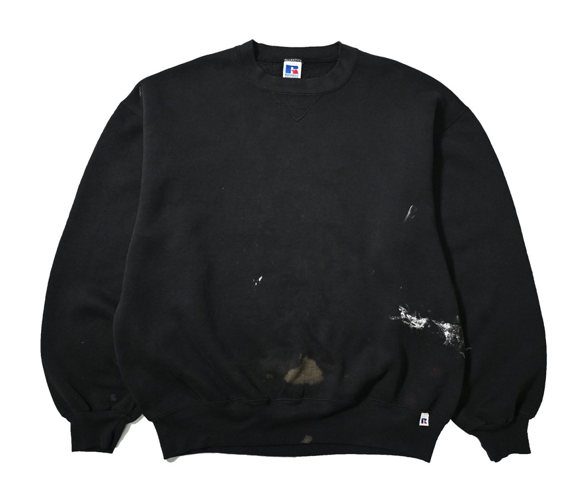画像1: 90s Used Russell Athletic Blank Sweat Shirt Black made in USA (1)
