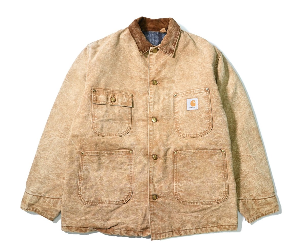 画像1: 80-90s Used Carhartt Blanket Lined Michigan Chore Coat Brown (1)