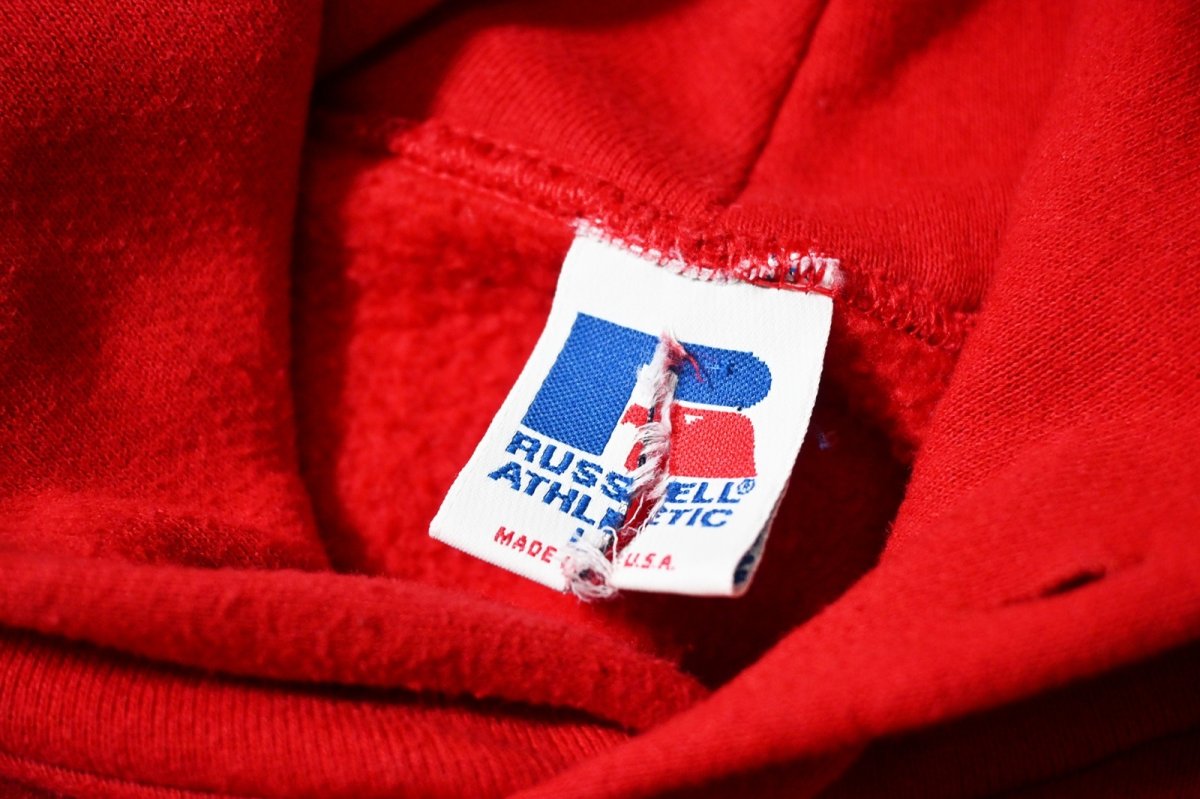 画像4: 90s Used Russell Athletic Blank Sweat Hoodie Red made in USA (4)