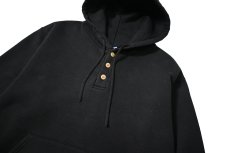 画像2: 90s Used Russell Athletic Blank Button Sweat Hoodie Black made in USA (2)
