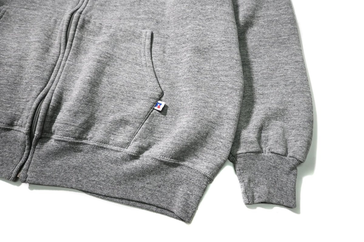 画像3: 90s Used Russell Athletic Blank Zip Sweat Hoodie Grey made in USA (3)