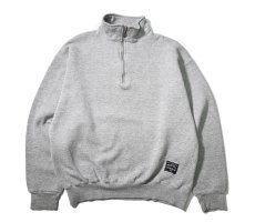 画像1: 90s Used Russell Athletic Blank Quarter Zip Sweat Shirt Grey made in USA (1)