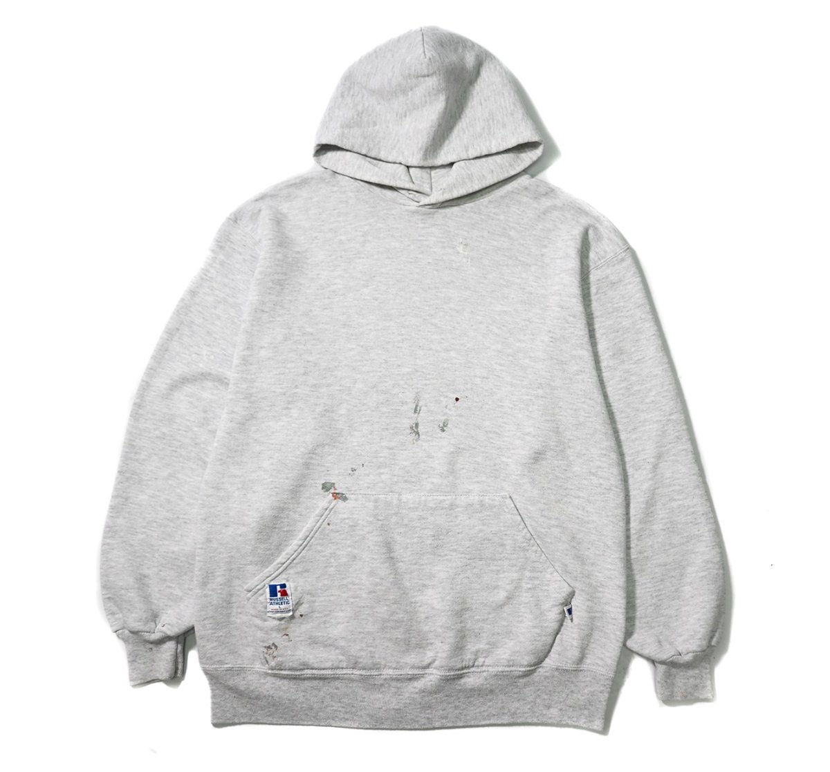 画像1: 90s Used Russell Athletic Blank Sweat Hoodie Ash made in USA (1)