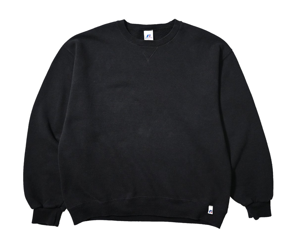 画像1: 90-00s Used Russell Athletic Blank Sweat Shirt Black (1)