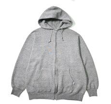 画像1: 90s Used Russell Athletic Blank Zip Sweat Hoodie Grey made in USA (1)