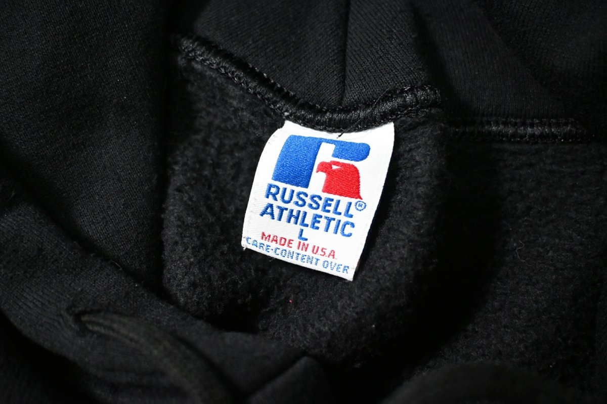 画像4: 90s Used Russell Athletic Blank Button Sweat Hoodie Black made in USA (4)