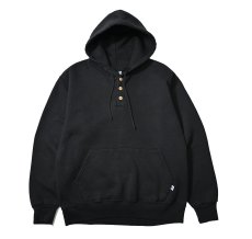 画像1: 90s Used Russell Athletic Blank Button Sweat Hoodie Black made in USA (1)