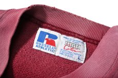 画像4: 90s Used Russell Athletic High Cotton Blank Sweat Shirt Burgundy made in USA (4)