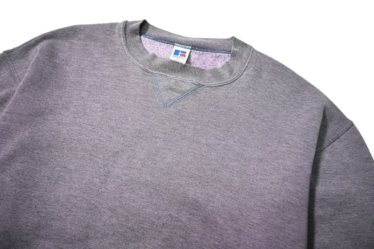 画像2: 90-00s Used Russell Athletic Blank Sweat Shirt Purple (2)