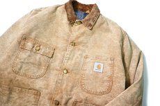 画像3: 80-90s Used Carhartt Blanket Lined Michigan Chore Coat Brown (3)