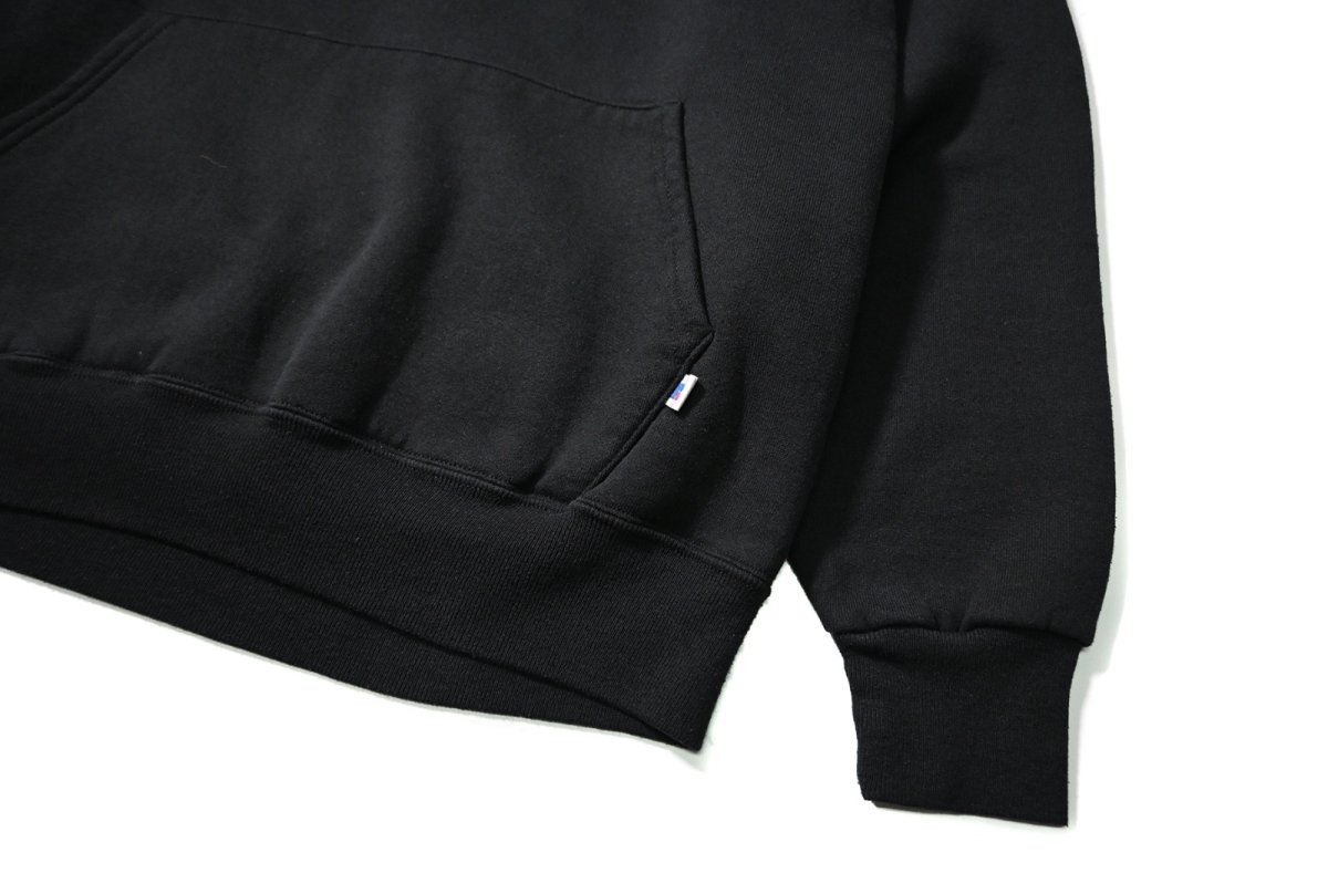 画像3: 90s Used Russell Athletic Blank Button Sweat Hoodie Black made in USA (3)
