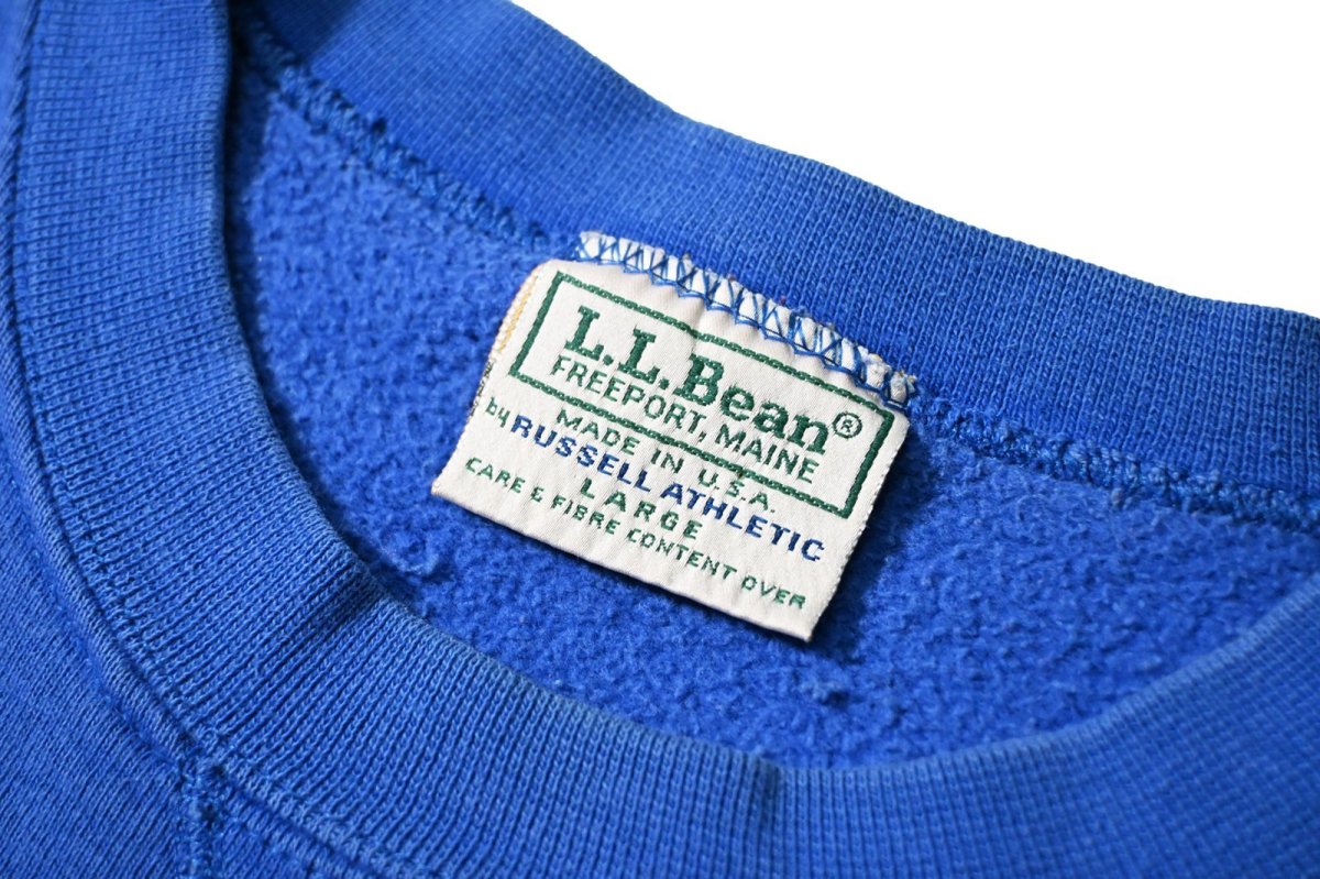 画像4: 80-90s Used L.L.Bean × Russell Athletic Blank Sweat Shirt Blue made in USA (4)