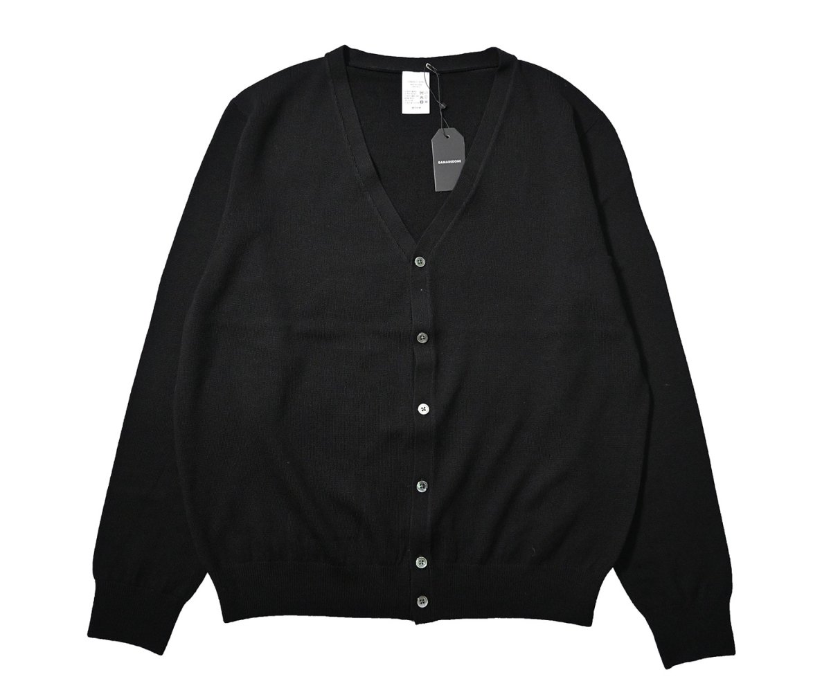 画像1: DAMAGE DONE High Gauge Merino Wool Knit Cardigan Black (1)