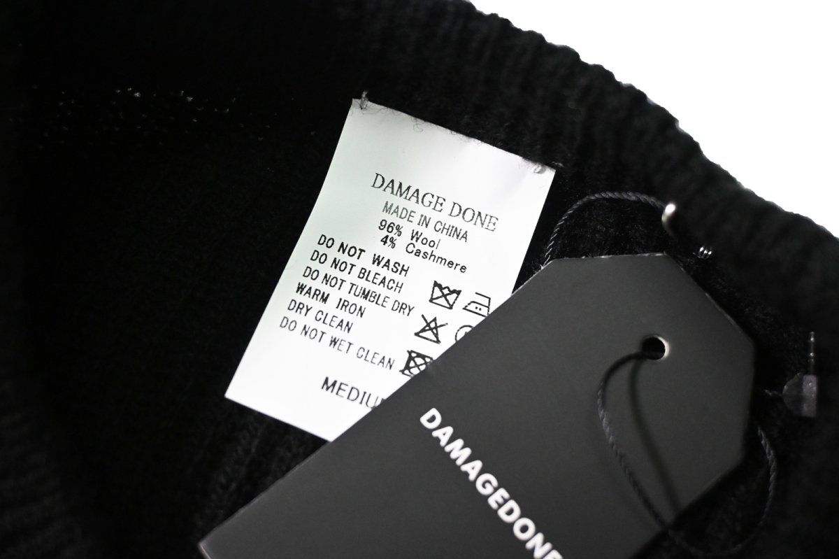 画像4: DAMAGE DONE Cashmere Knit Sweater Black (4)