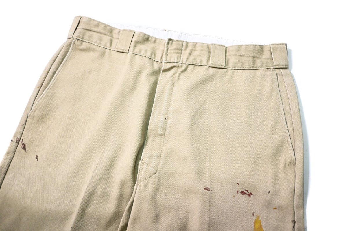 画像2: 80s Used Dickies 874 Work Pants Khaki made in USA (2)