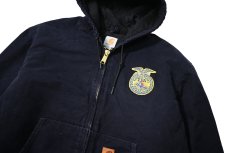画像2: 19' Used Carhartt Quilted Flannel Lined Active Jacket Midnight "FFA" (2)