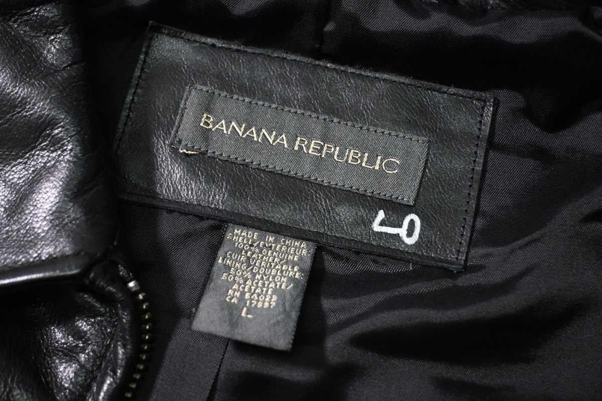 画像6: 90-00s Used Banana Republic Leather Jacket Black (6)