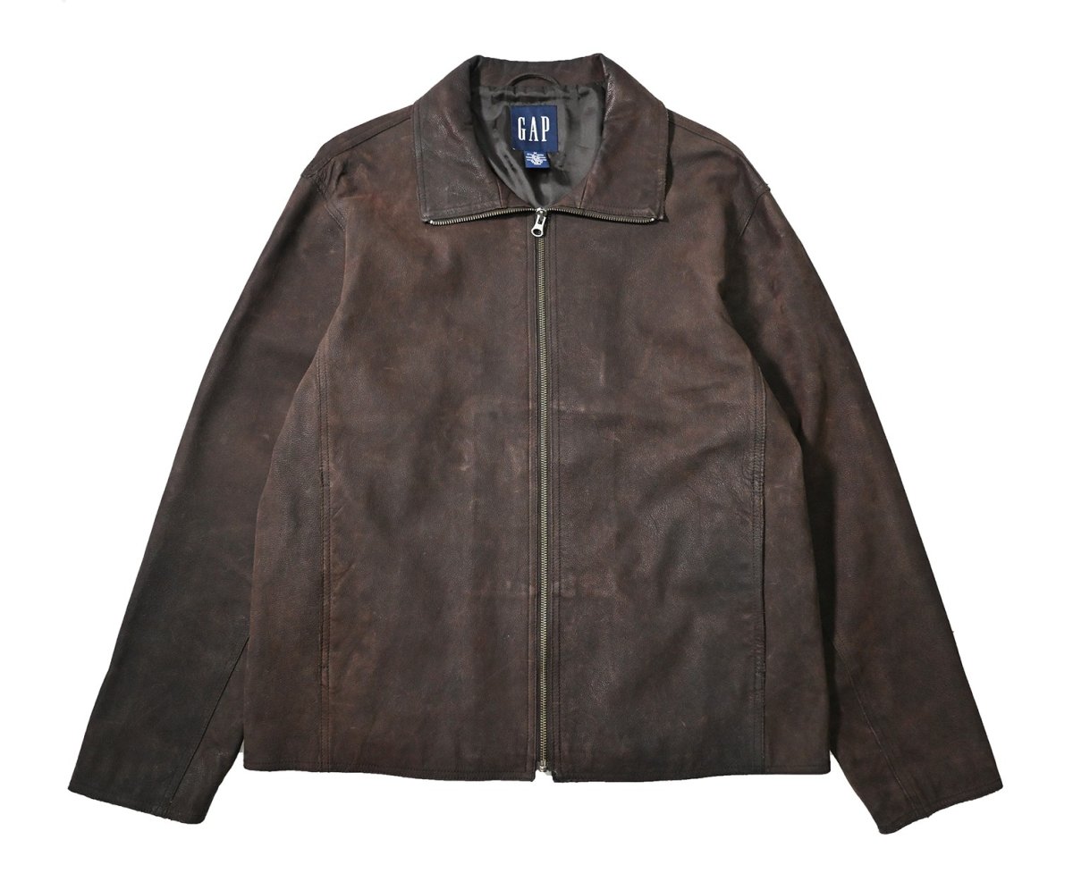 画像1: 90-00s Used Gap Nubuck Leather Jacket Brown (1)