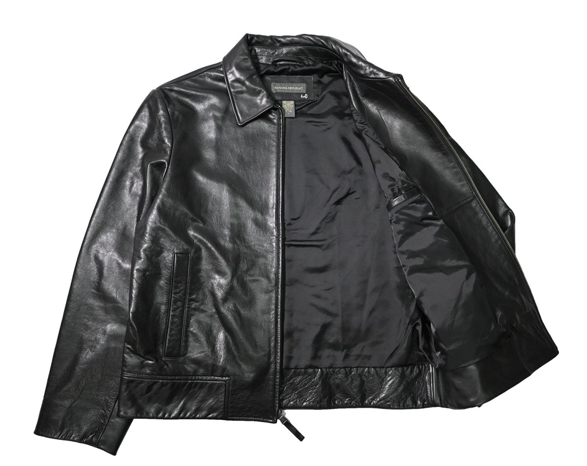 画像5: 90-00s Used Banana Republic Leather Jacket Black (5)