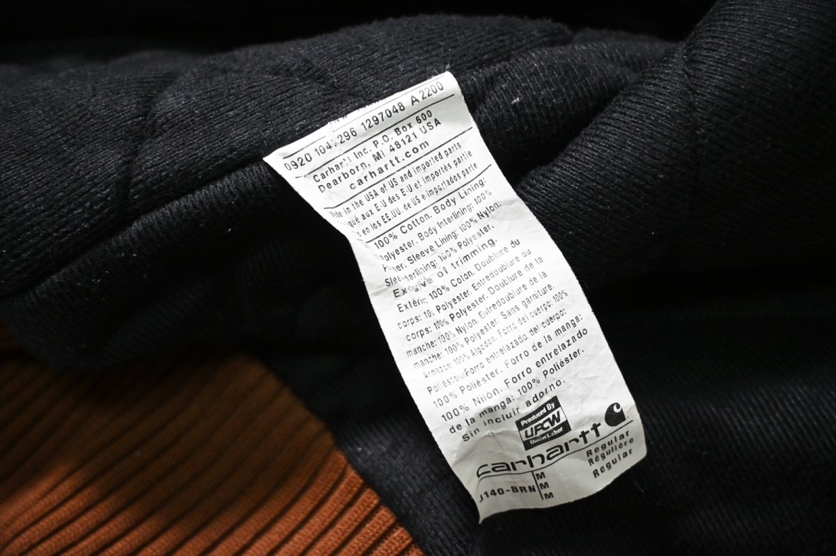 画像7: 20' Used Carhartt Quilted Flannel Lined Active Jacket Brown made in USA (7)