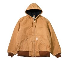 画像1: 20' Used Carhartt Quilted Flannel Lined Active Jacket Brown made in USA (1)