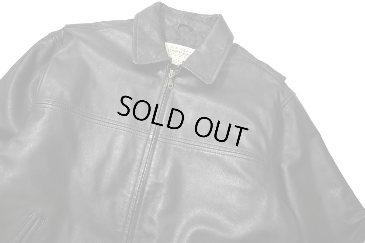 画像3: 90s Used St John's Bay Leather Jacket Black (3)