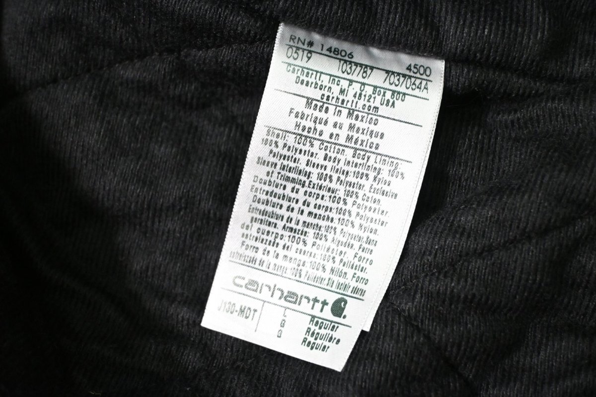 画像6: 19' Used Carhartt Quilted Flannel Lined Active Jacket Midnight "FFA" (6)