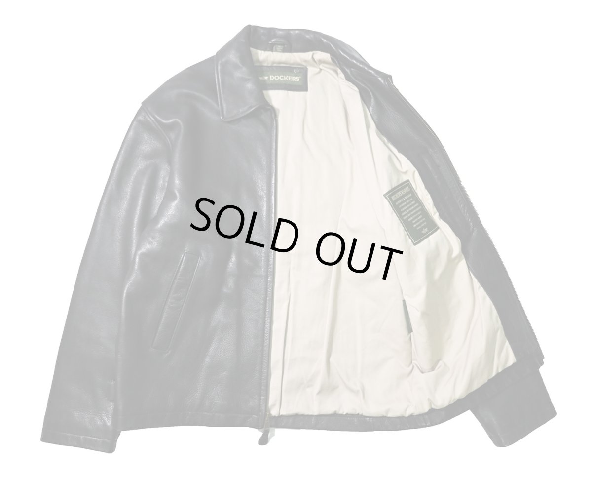 画像5: 90-00s Used Dockers Leather Jacket Black (5)
