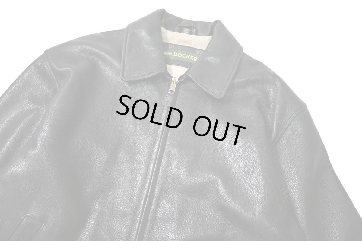画像3: 90-00s Used Dockers Leather Jacket Black (3)