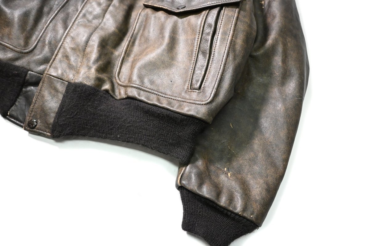 画像4: 80-90s Used Schott Type A-2 Leather Flight Jacket made in USA (4)