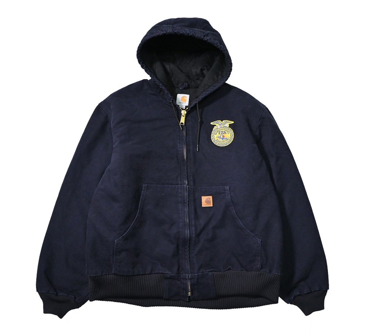 画像1: 19' Used Carhartt Quilted Flannel Lined Active Jacket Midnight "FFA" (1)