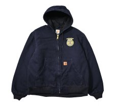 画像1: 19' Used Carhartt Quilted Flannel Lined Active Jacket Midnight "FFA" (1)