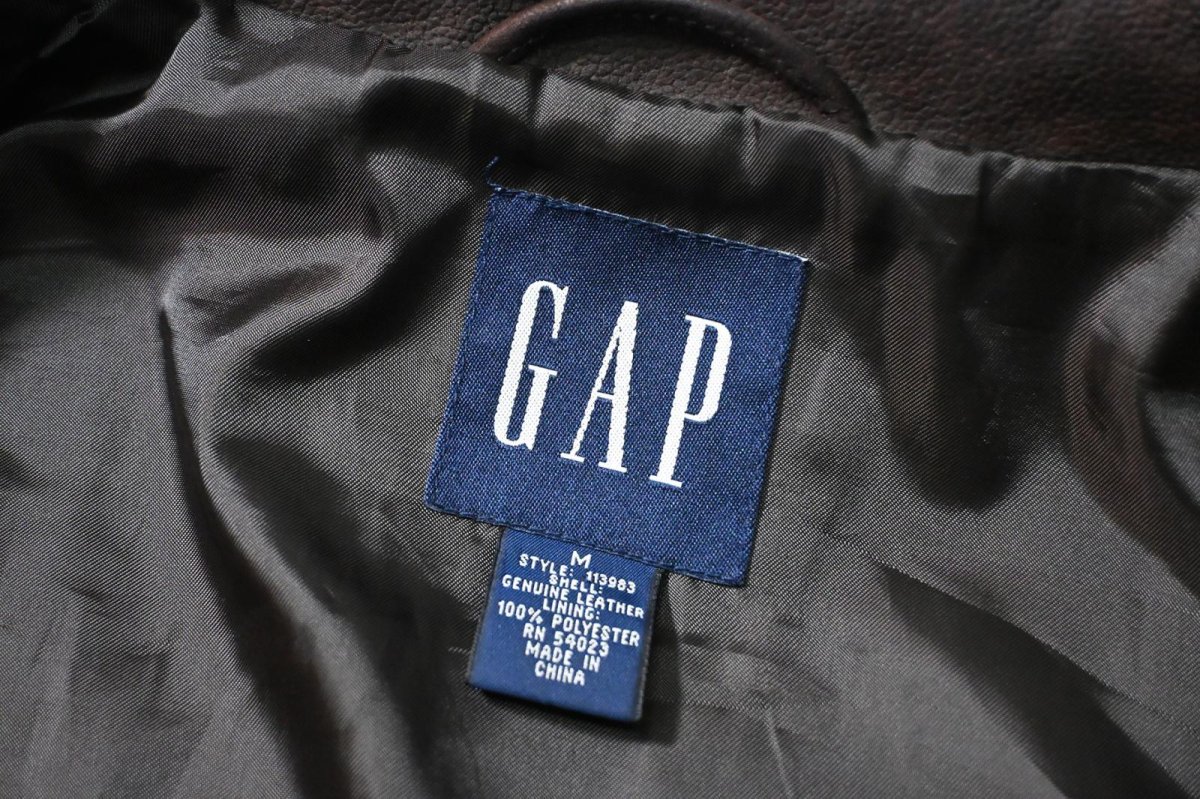 画像7: 90-00s Used Gap Nubuck Leather Jacket Brown (7)