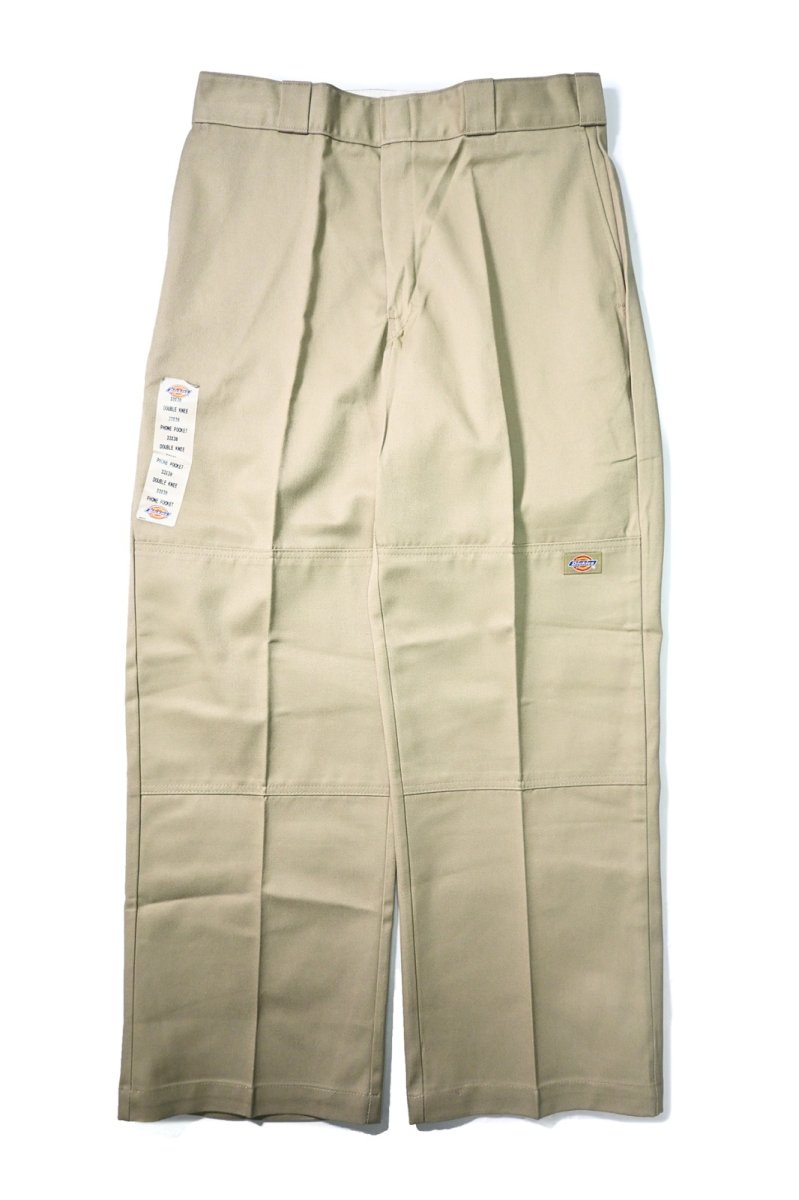 画像1: 90s Deadstock Dickies 85283KH Double Knee Work Pants Khaki made in USA (1)