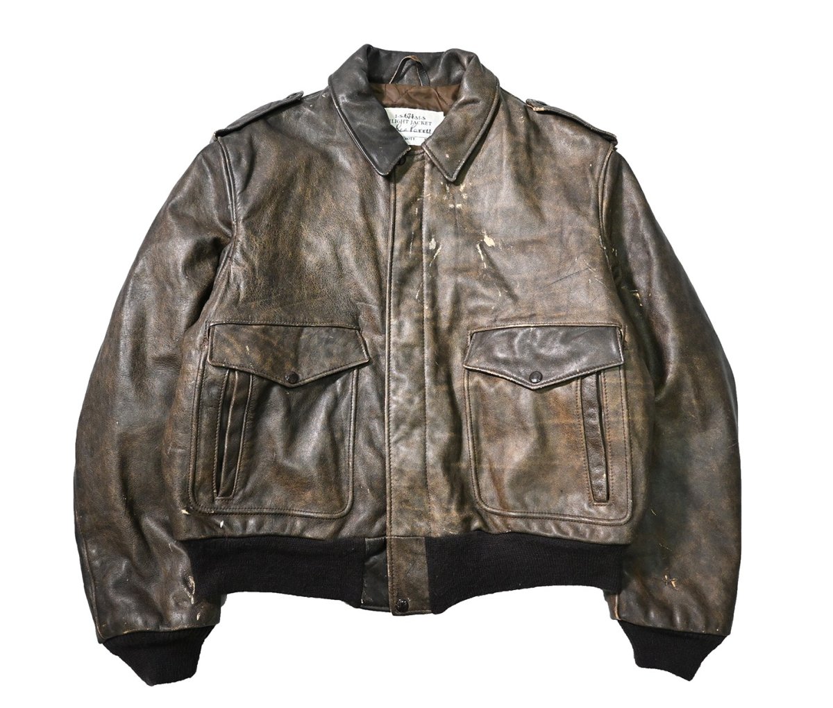 画像1: 80-90s Used Schott Type A-2 Leather Flight Jacket made in USA (1)