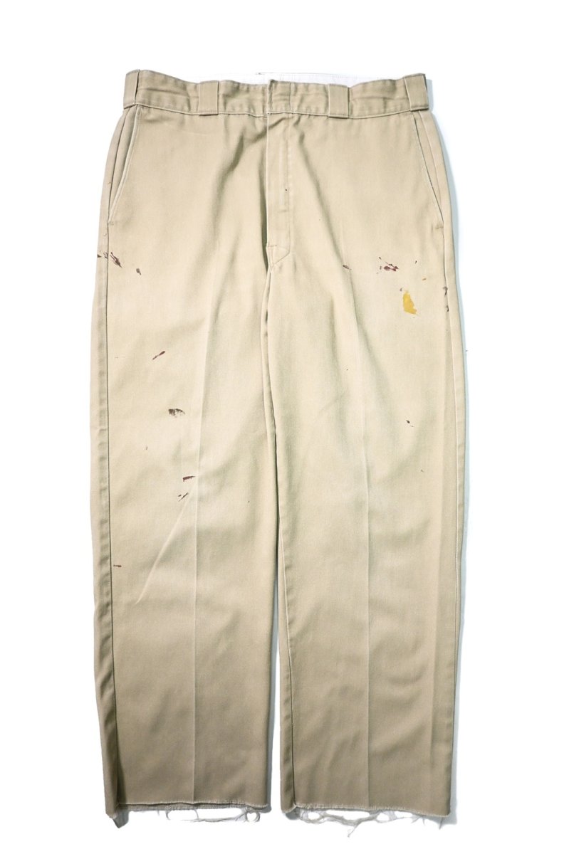 画像1: 80s Used Dickies 874 Work Pants Khaki made in USA (1)