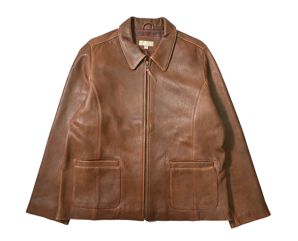 画像1: Used The Territory Ahead Leather Jacket Brown (1)