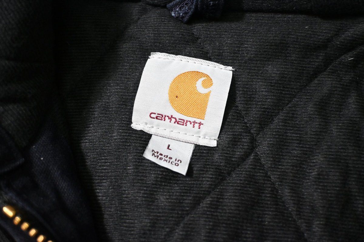 画像4: 19' Used Carhartt Quilted Flannel Lined Active Jacket Midnight "FFA" (4)
