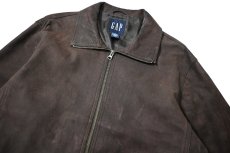 画像3: 90-00s Used Gap Nubuck Leather Jacket Brown (3)