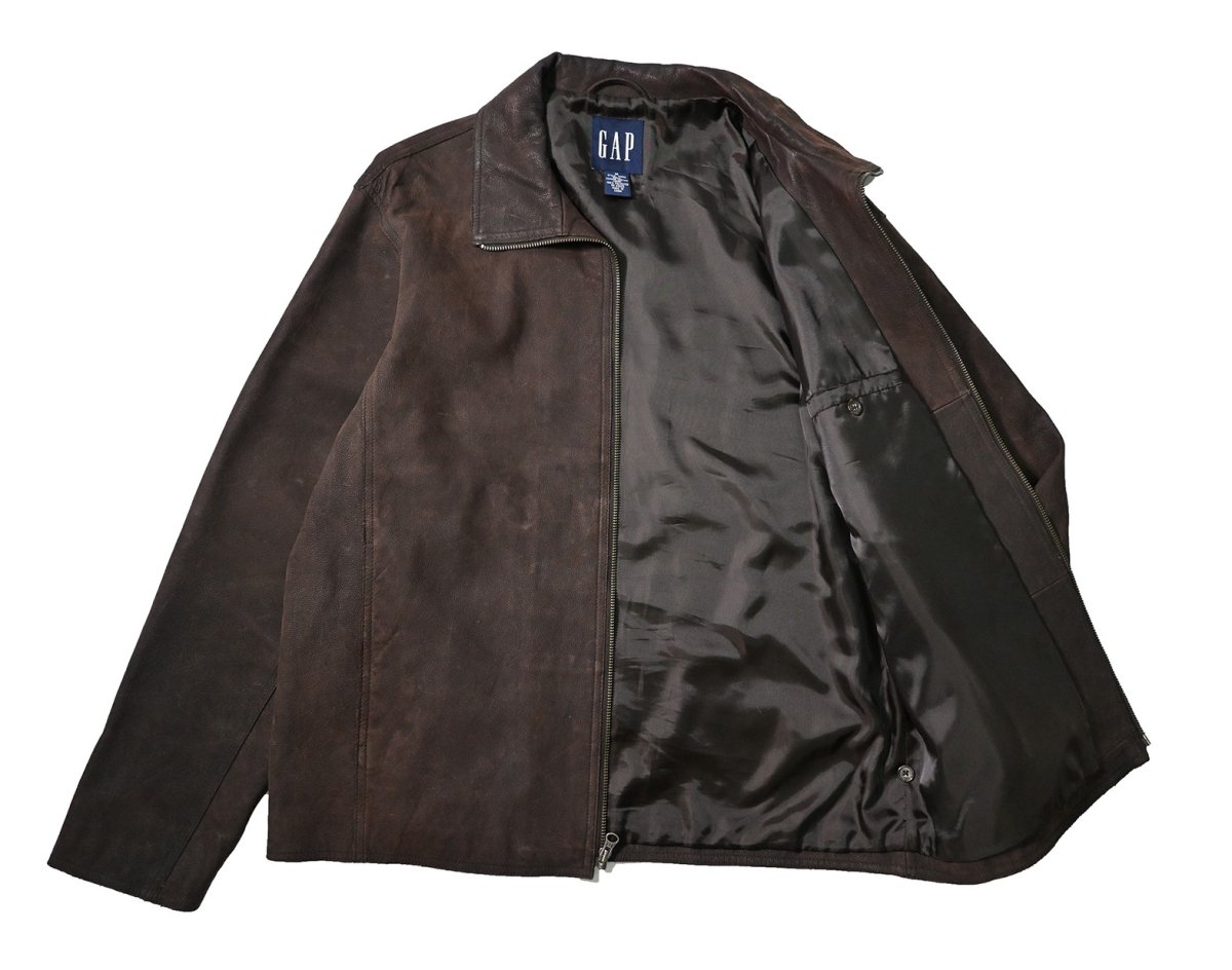 画像6: 90-00s Used Gap Nubuck Leather Jacket Brown (6)