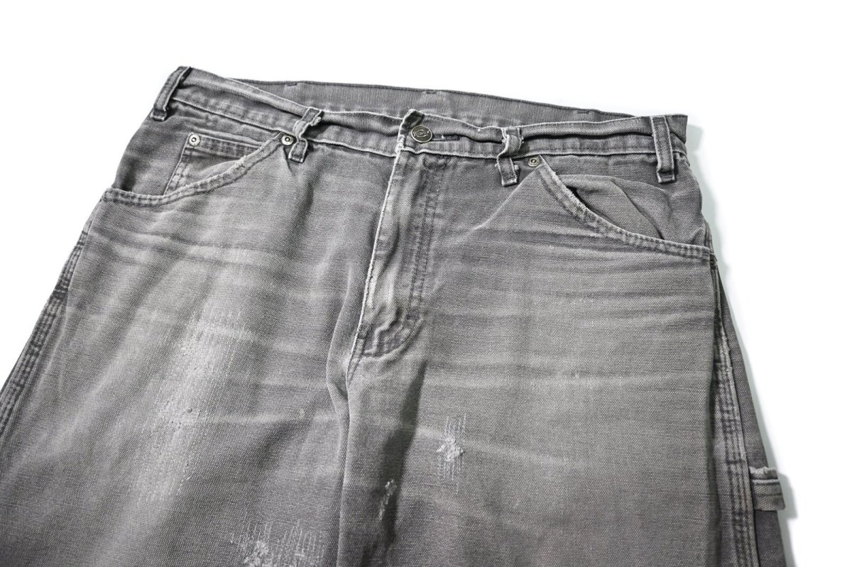 画像2: 00s Used Dickies Duck Carpenter Pants Slate (2)