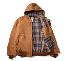画像5: 03' Deadstock Carhartt Flannel Lined Active Jacket Brown made in USA (5)