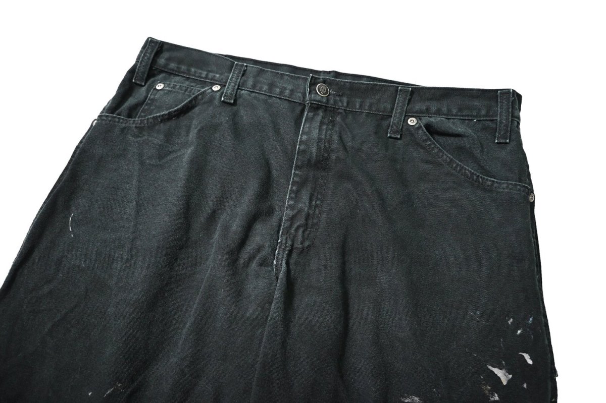 画像2: 00s Used Dickies Duck Carpenter Pants Black (2)