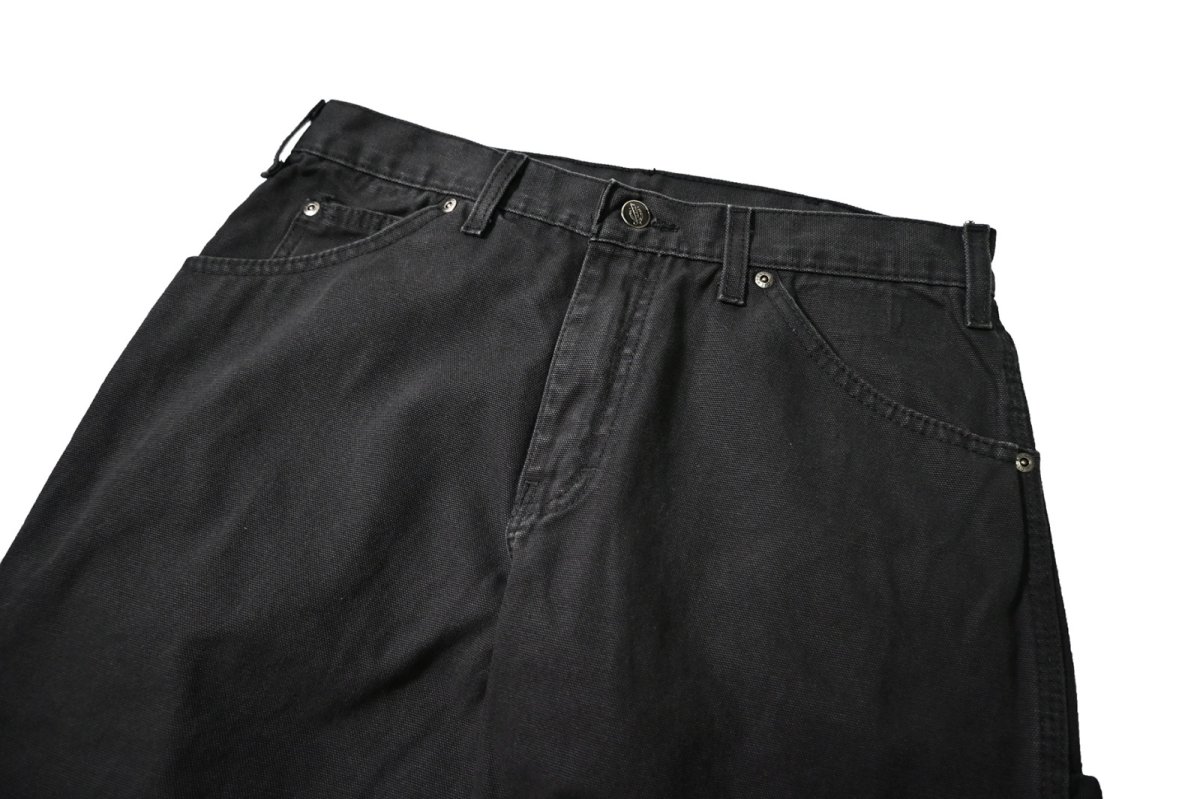 画像2: 00s Used Dickies Duck Carpenter Pants Black (2)