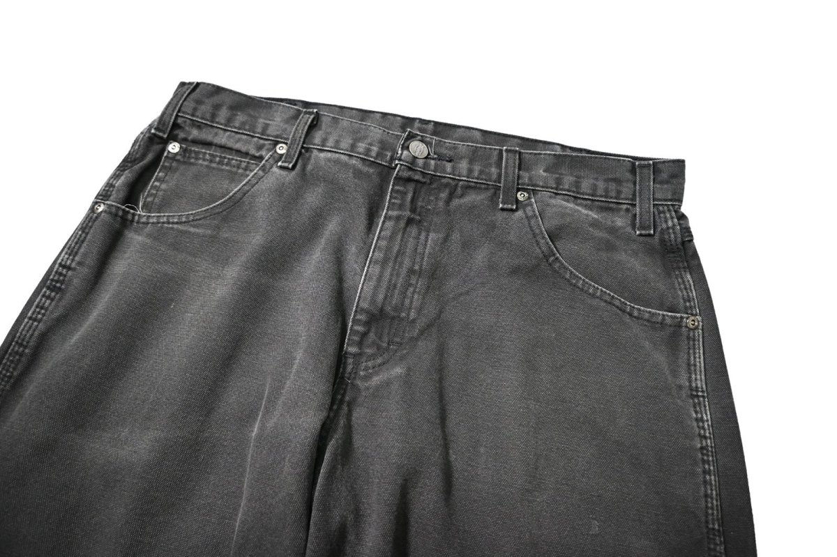 画像2: 00s Used Dickies Duck Carpenter Pants Black (2)