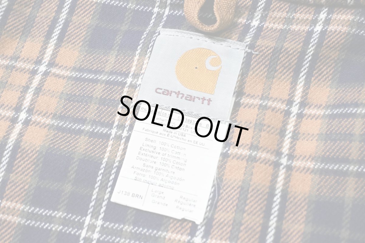 画像6: 03' Deadstock Carhartt Flannel Lined Active Jacket Brown made in USA (6)