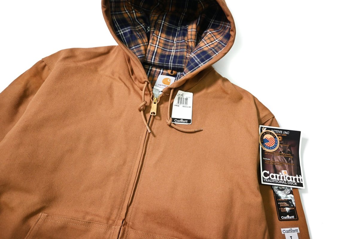 画像3: 03' Deadstock Carhartt Flannel Lined Active Jacket Brown made in USA (3)