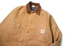 画像3: 80-90s Used Carhartt Blanket Lined Michigan Chore Coat Brown (3)