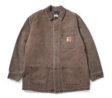 画像1: 04' Used Carhartt Blanket Lined Chore Coat Chestnut made in USA (1)